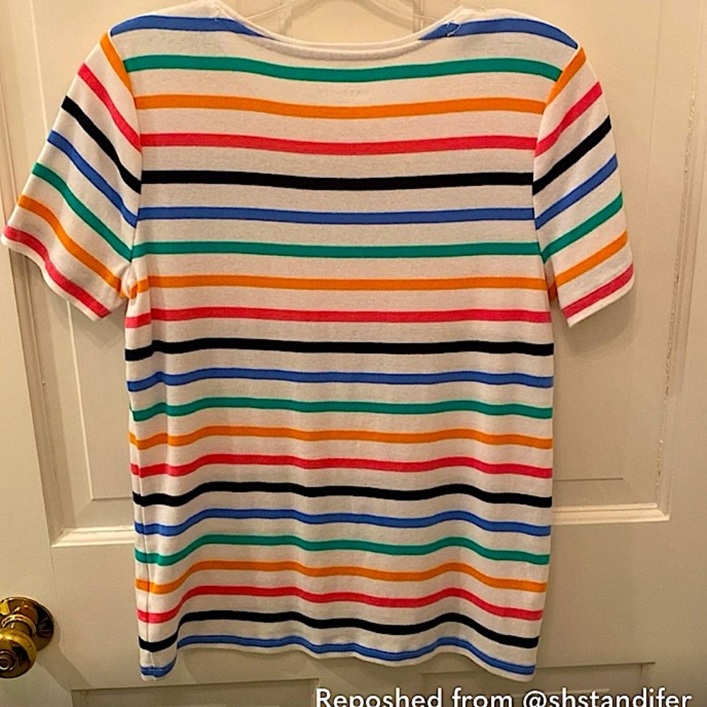 Talbots Colorful Striped Short Sleeve Tee, Sz. MP - Picture 7 of 7